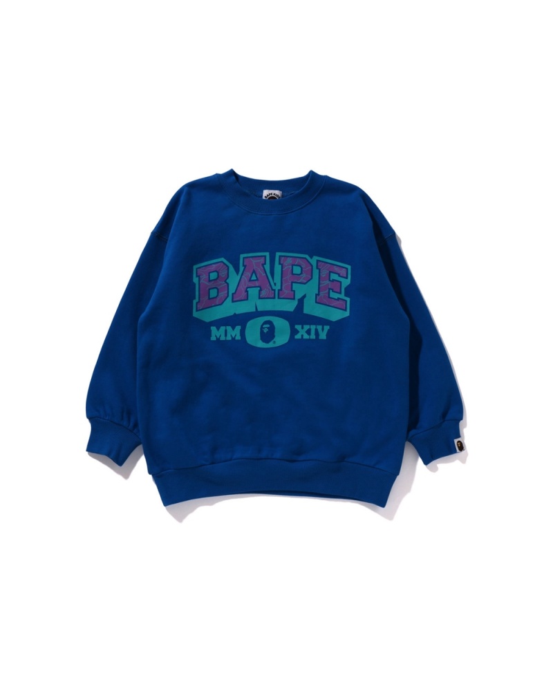 Hauts Bape Line Crewneck Bleu Royal Bleu Enfant | FYE-03588440